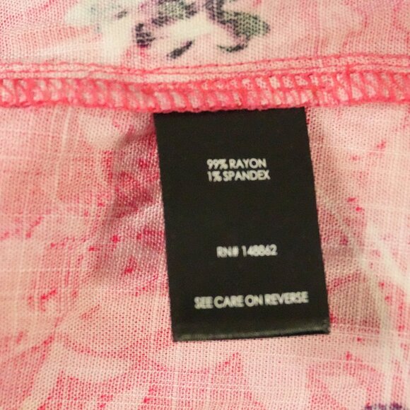 Torrid Linen Look LNC Adjustable Size 1 Bright Vibrant Pink Floral Tank Top - Picture 6 of 8